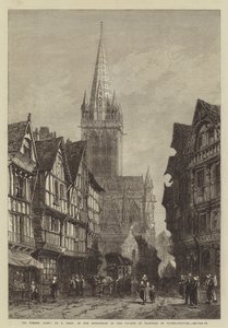 St Pierre, Caen, in de tentoonstelling van de Society of Painters in Water-Colours